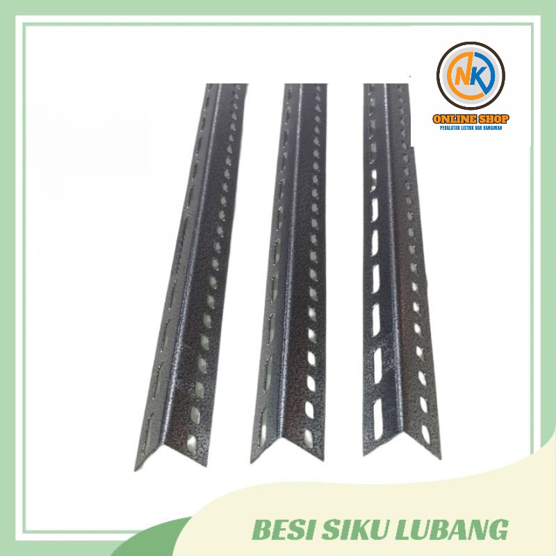 NK_ONLINESHOP MENJUAL SIKU Rak Besi TEBAL/ Siku Lubang  BESI 3 Meter tebal 1.4 MM