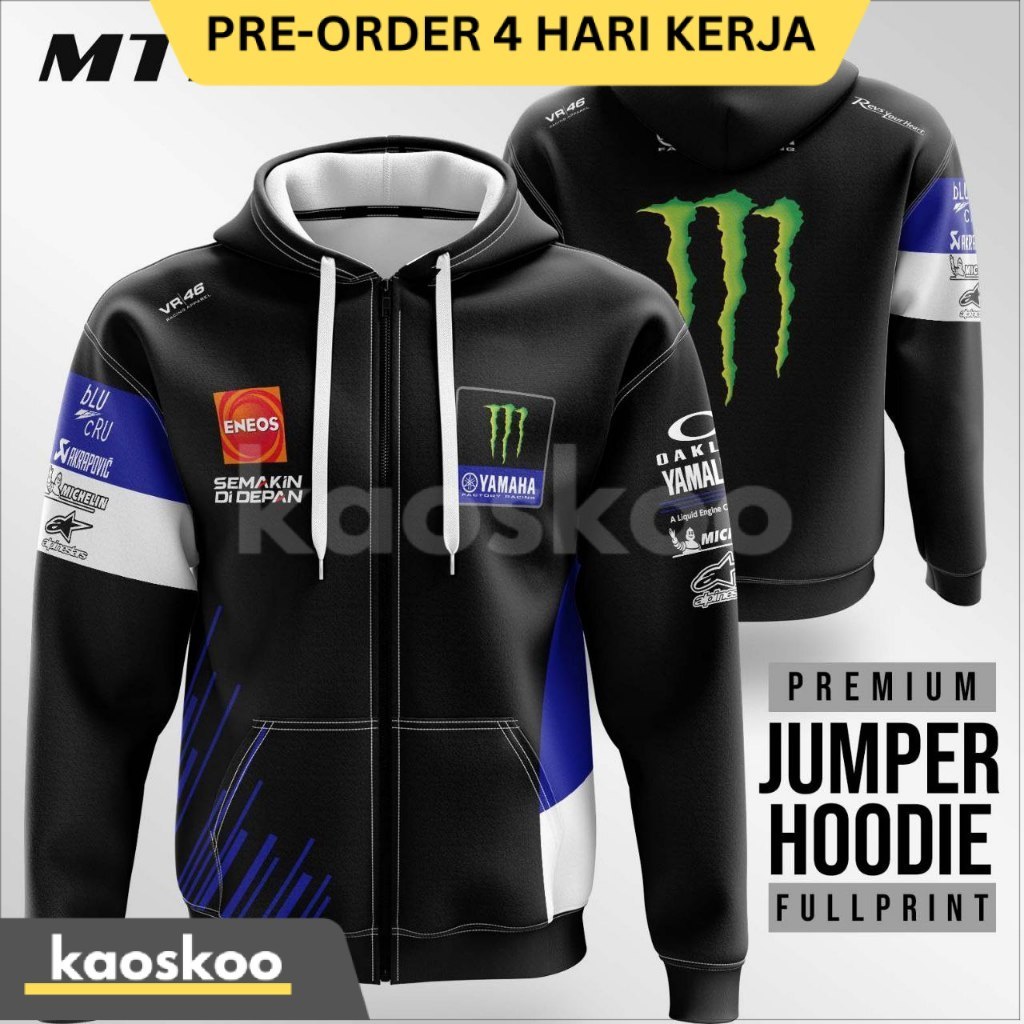 Jaket MotoGP Yamaha Racing Team Hoodie Zipper