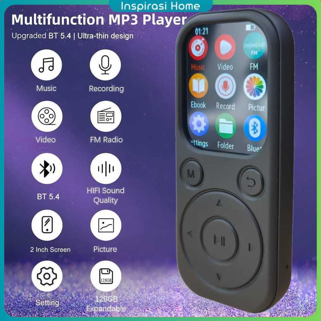 Yoidesu MP3 Digital Audio Player HiFi Bluetooth MP4 2 Inch 210mAh - SD-09