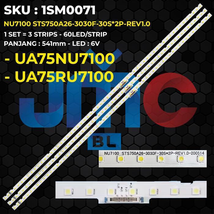 Backlight TV 75 Inch UA75NU7100 UA75NU7100K UA75RU7100 NU7100 STS750A26-3030F-30S*2P-REV1.0