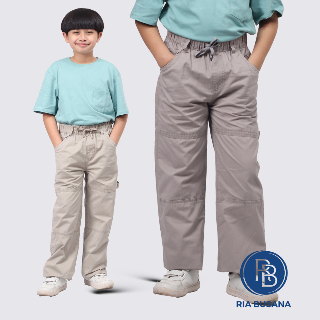 KEENAN Ria Busana - Bombi - Celana Panjang Anak Pria Skena Baggy Pants Lebar Gombrong Katun