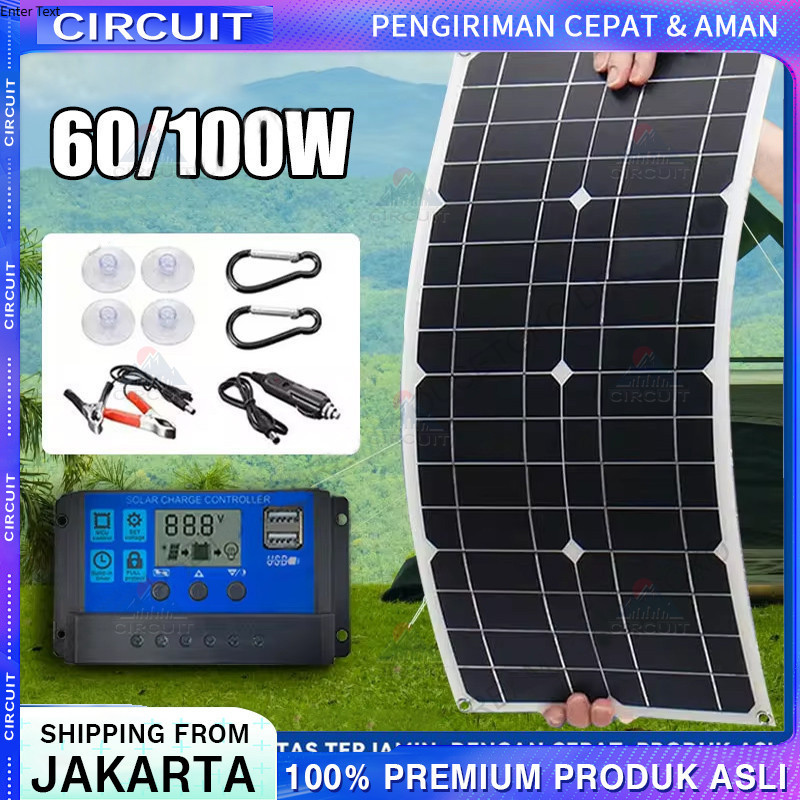 100W SOLAR PANEL PANEL SURYA PEMBANGKIT LISTRIK TENAGA SURYA 60W SOLAR PANEL PANEL SOLAR PANEL SURYA
