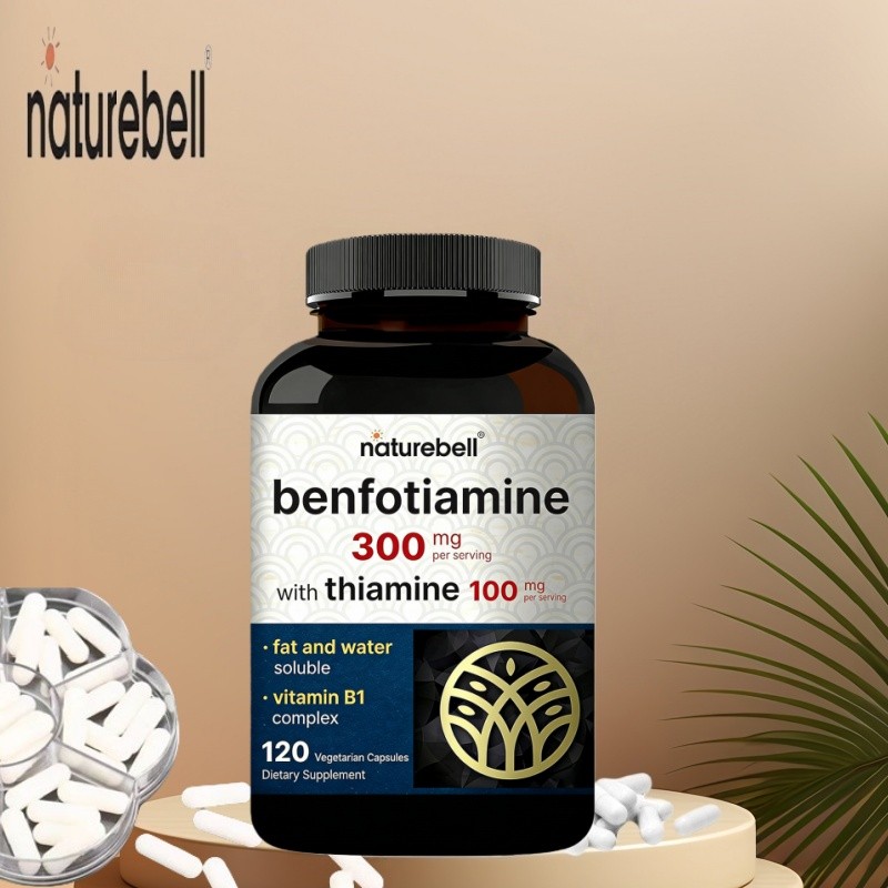 NatureBell Benfotiamine 300mg| 120 Veggie Capsules – Essential Vitamin B1 Benfotiamine Supplement  y