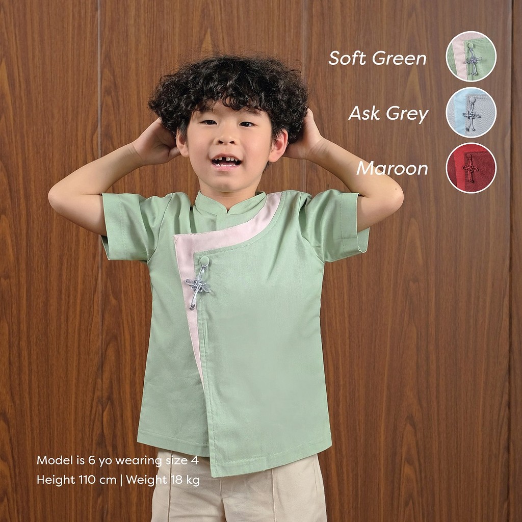 Han Qipao Shirt - Baju Imlek Anak Laki-Laki | Baju Cheongsam Anak Laki Laki | Cheongsam Anak Laki La