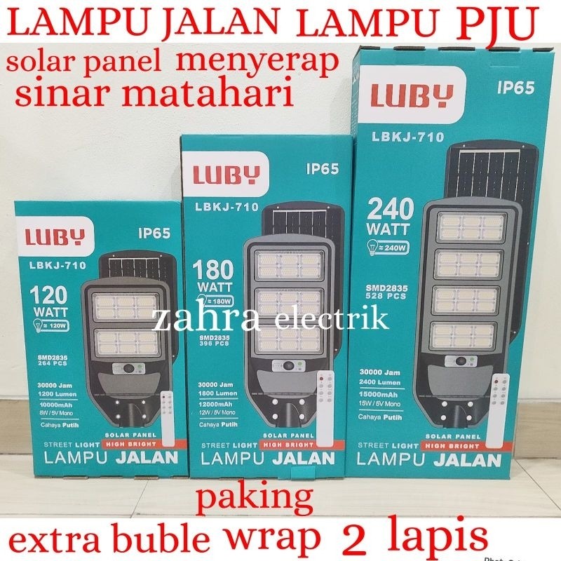 LAMPU JALAN / LAMPU PJU Solar Panel Luby LBKJ Putih 120W-240W