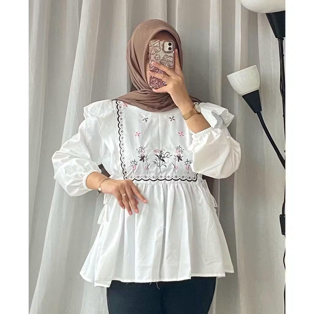 blouse wanita - kemeja wanita - nadin blouse wanitar - atasan wanita buat kondangan - kemeja wanita 