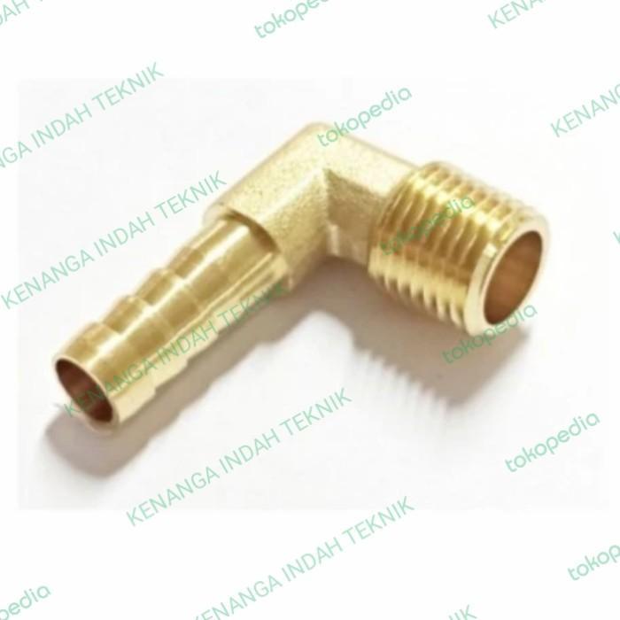 READY Nepel Selang L Drat Luar 1/2" x 5/16" Nepel Selang Kuningan / Brass