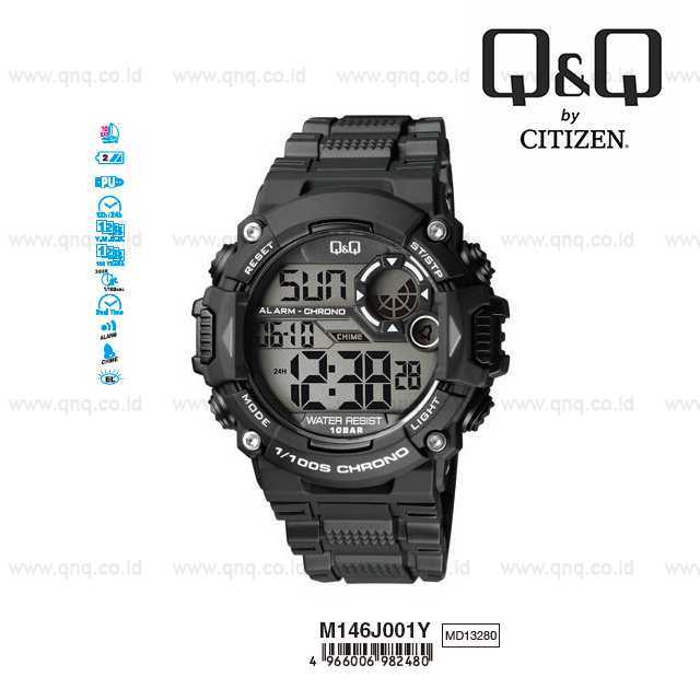 NEW 161 Q&Q QnQ QQ Original Jam Tangan Olahraga Pria - M146 M146J Water Resist 161