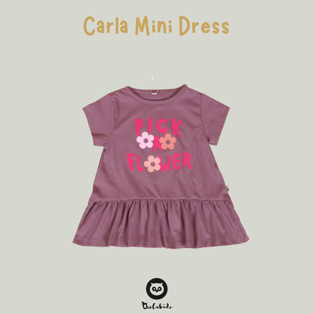 OWLAKIDZ - CARLA MINI DRESS DUSTY UNGU - Dress anak perempuan - baju anak cewek