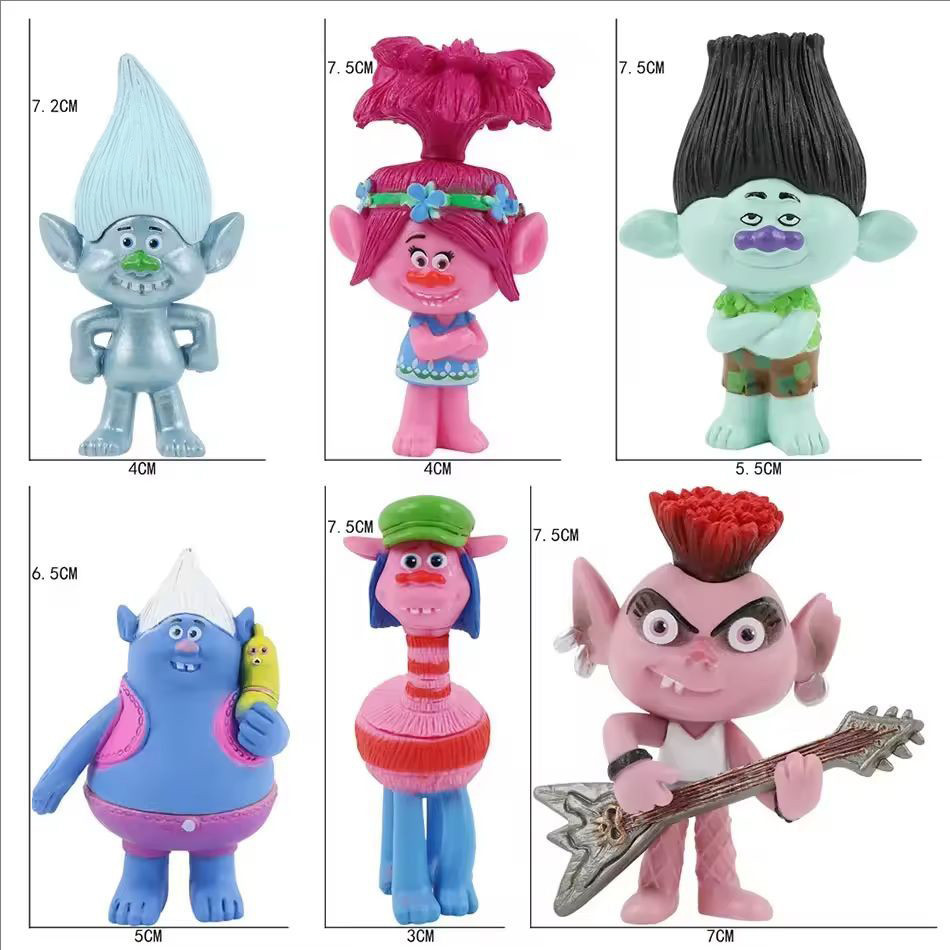 3-6cm 12pcs/Set Trolls Branch Critter Skitter Figures Trolls Children Trolls PVC Action Figure Toy C