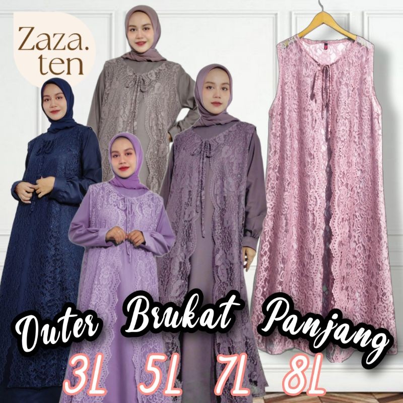 ERVINA.ID Outer Brukat JUMBO Clara Cardigan Brokat Panjang Premium Luaran Pesta Kondangan Rompi Wani