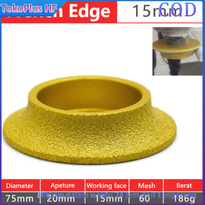 15 mm Roda Tepi Batu Roda Gerinda Gerindra Sudut Roda Gerinda Ubin Granit Marmer TokoPlus HF
