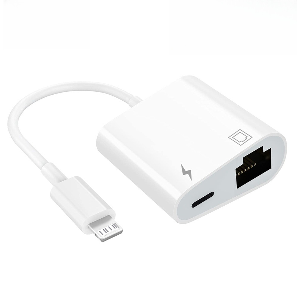 Lightning To Network Card Rj45 Lightning 2 In 1 Adapter For Iphone 14 13/12/11pro To Ethernet Chargi