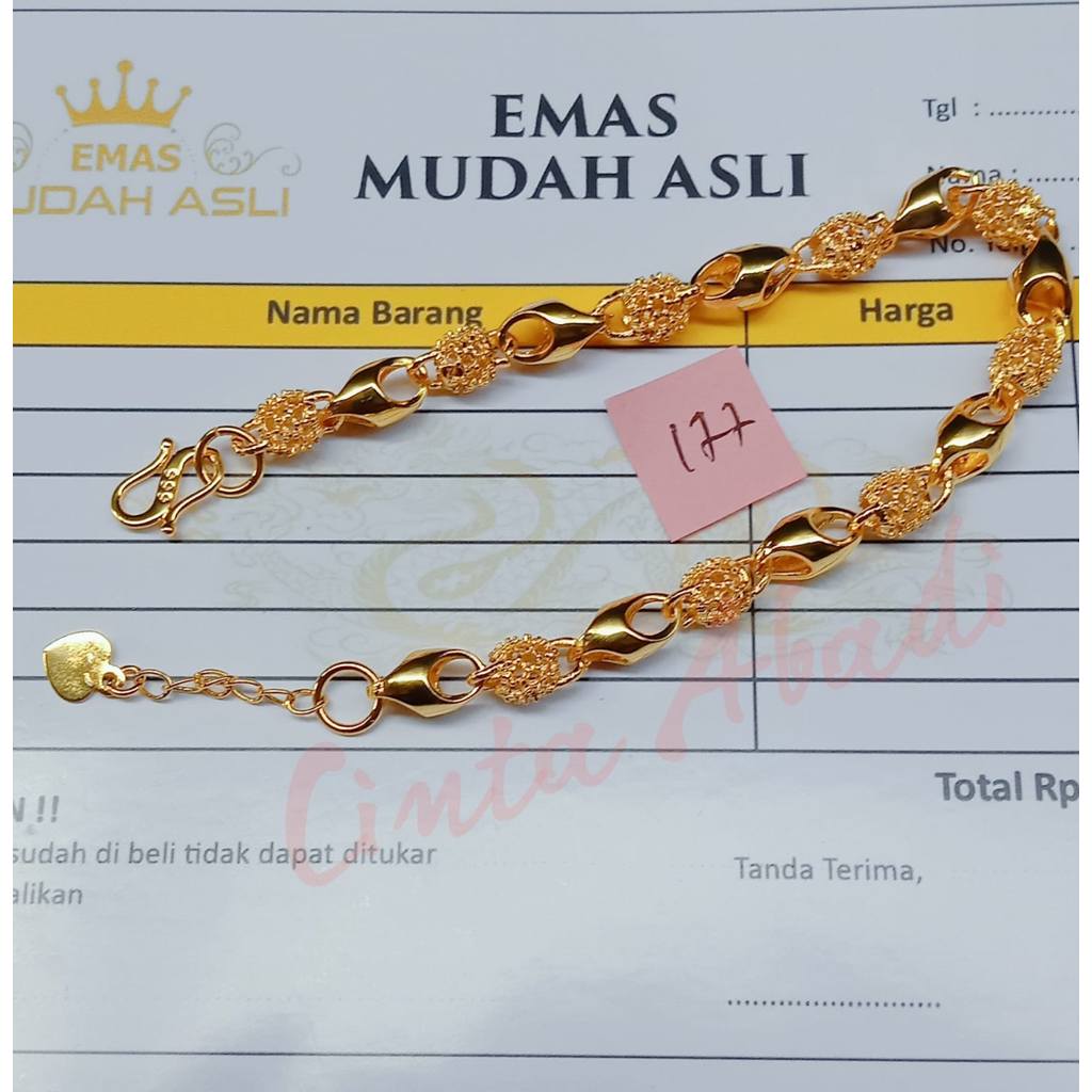 Gelang Tangan Emas Muda Asli Berat 5gram Kadar 700 Ada Surat