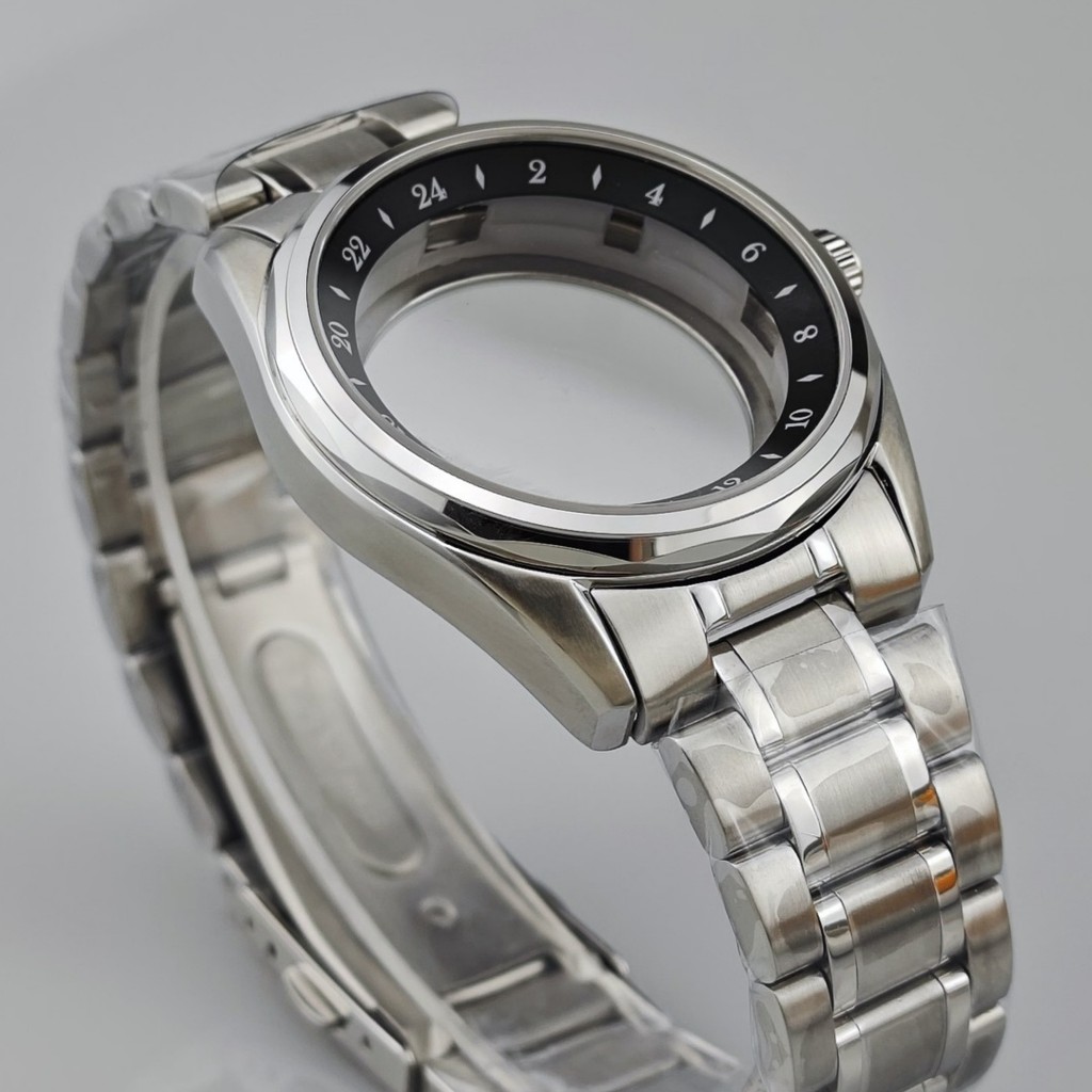 39.5mm Watch Arabic Bezel Case Fit 28.5mm Dial For Seiko Grand GMT NH35/36/34/4R Automatic Movement 