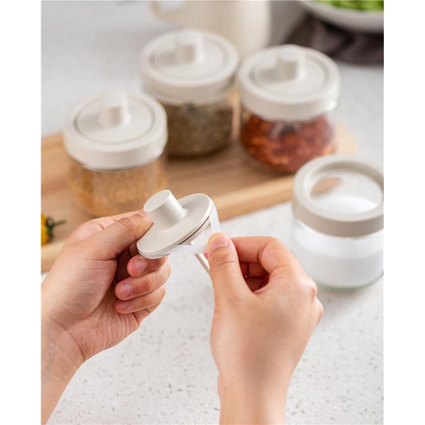 PINMOO SEASONING BOX SAUCE W/ SPOON KOTAK BUMBU DAPUR SAOS - ZZ006 - Nampan Hijau, HONEY