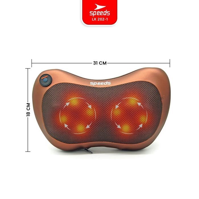 Speeds Bantal Pijat 8 Bola Coklat Bantal Pijat Terapi Relaksasi Leher Punggung Alat Pijat Untuk Oran