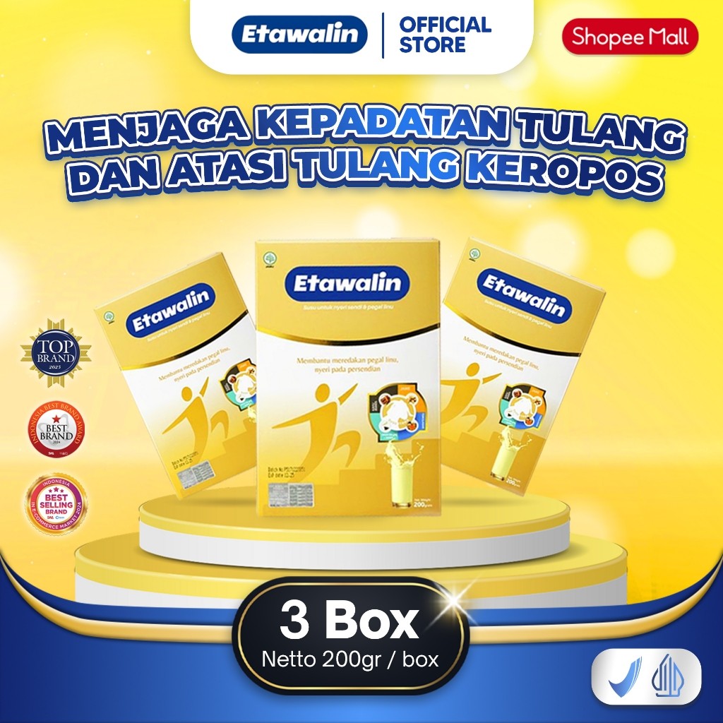 Etawalin Multi Package 3 Box - Susu Untuk Kepadatan Tulang & Atasi Tulang Keropos Bonus Etawalin Sac