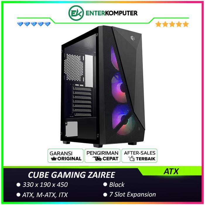 CUBE GAMING ZAIREE - ATX Gaming Case - Left Side Tempered Glass - PSU Cover - Dust Filter
