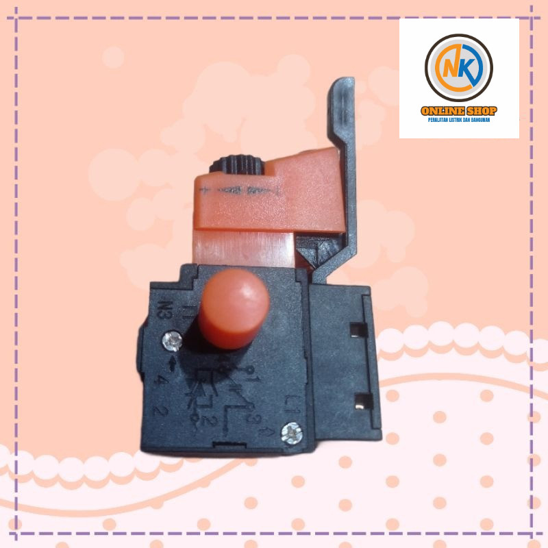 NK_ONLINESHOP MENJUAL Switch Saklar Mesin Bor Listrik 10mm Bolak Balik 2100 M2100C AST RED