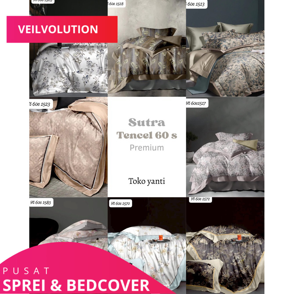 Seprei Sutra Tencel 60 s | Tencel Organik 60 s FREE ANTI GESER | Seprei Tencel Double ( 160-180-200 