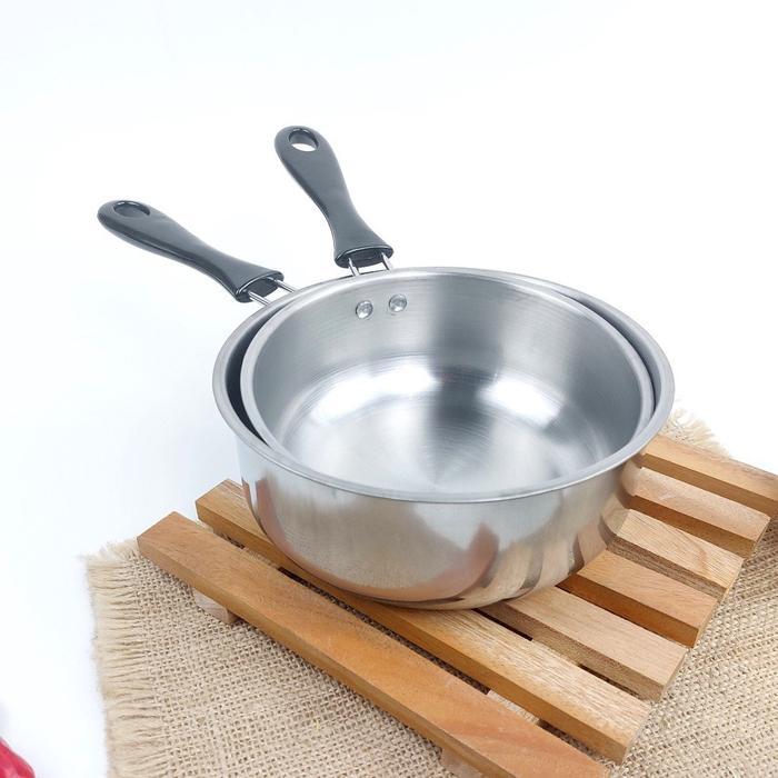 Panci Sop Stainless Steel Panci Masak Mie Rebus Panci Sup Panci Susu Tebal Kitchenware - 16CM