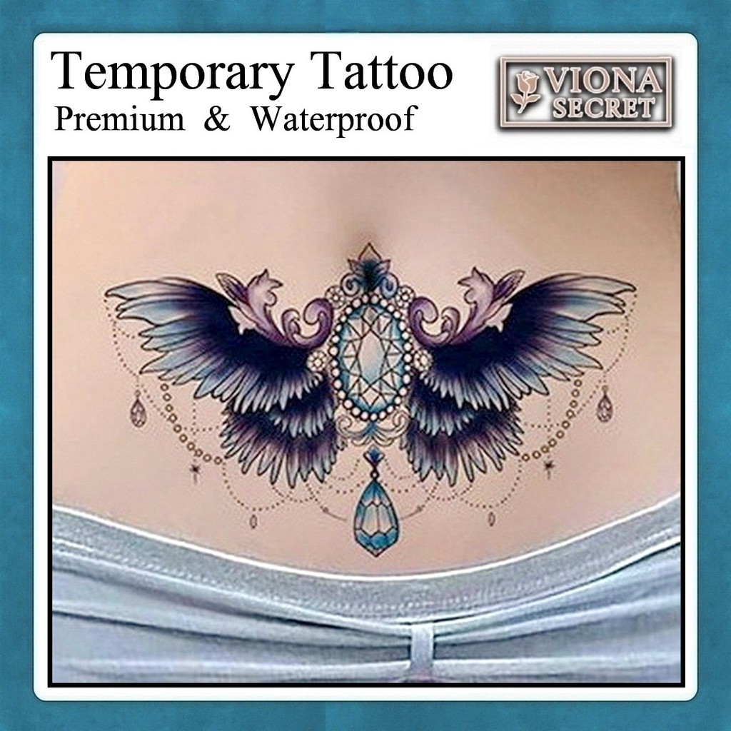Viona TATOO TEMPORARY - Tato Temporer Perut Badan Pundak - Gambar Wanita Seksi Semi Permanen