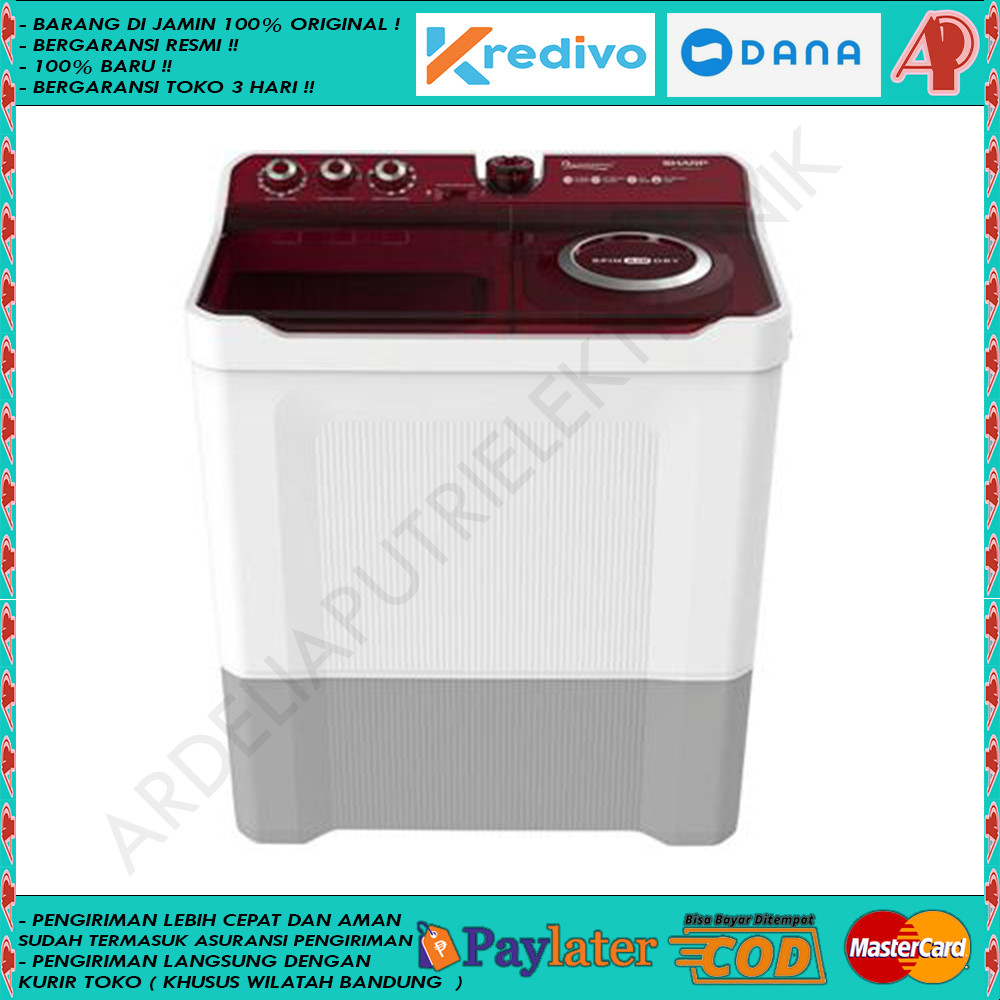 PROMO SALE MESIN CUCI SHARP 2 TABUNG 10 KG ES-T1090