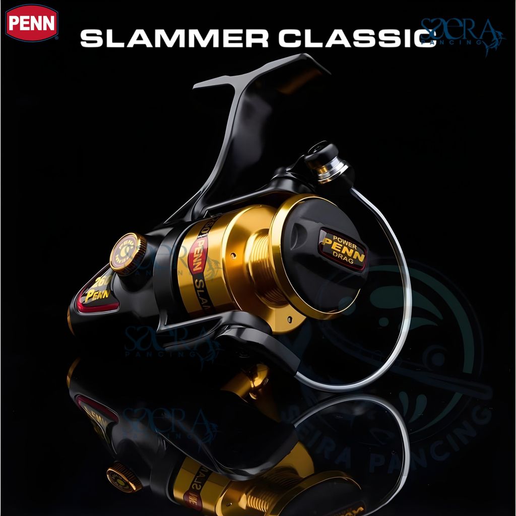 Saera Pancing Reel Pancing PENN Slammer Classic 360 460 560 760 Spinning Saltwater Full Metal Body