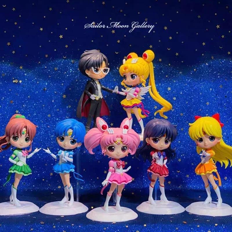 Original Sailor Moon Sailor Mars Qposket Sailor Venus Anime Figures Pvc Aino Minako Bandai Action Fi