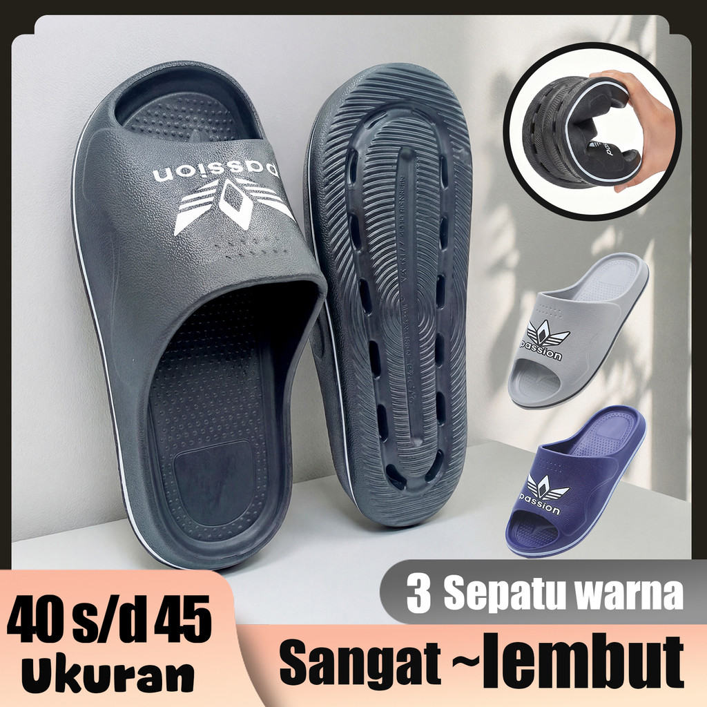 Inkayni Sandal Pria Slop Full Karet Sandal Pria Karet Empuk Anti Slip Sepatu Sandal Karet Pria Empuk