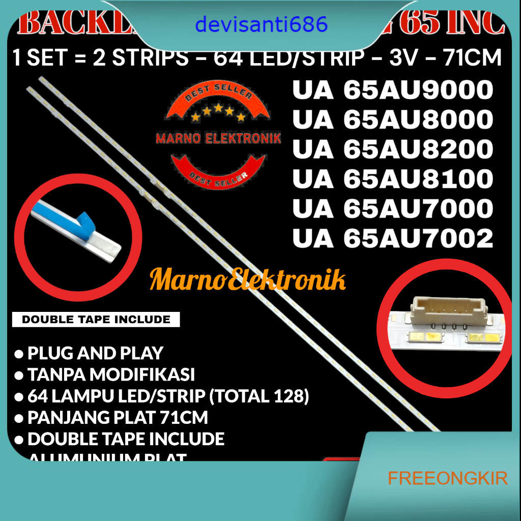BACKLIGHT TV SAMSUNG 65 INC UA 65AU9000 65AU8000 65AU8200 65AU8100 65AU7000 65AU7002 UA65AU9000 UA65