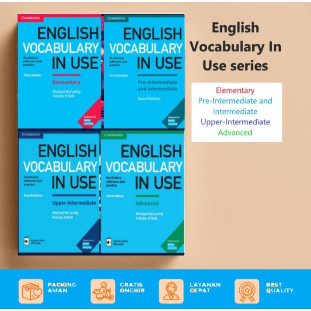 Buku Seri English Vocabulary in Use Elementary/Upper-Intermediate/Pre-Intermediate/Advanced Full col