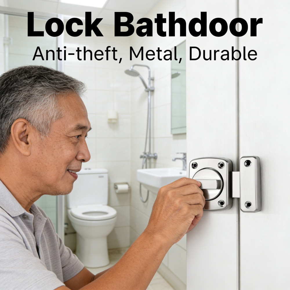 Rumah Pintu Bolt Grendel Metal Slot Kunci Grendel Putar Maling Anti Tidur