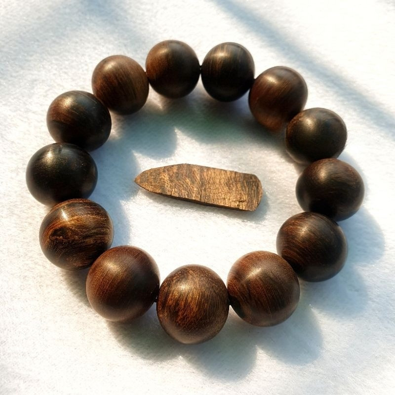 GELANG GAHARU KING SUPER MALINAU TENGGELAM BERSERAT HITAM KUALITAS EKSPOR AGARWOOD KALUNG TASBIH DUP