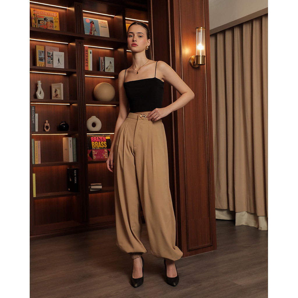 [Tutuloph] Yasmin Pants | High Waist Kulot Wanita | Celana Panjang Casual | All Size Big Size