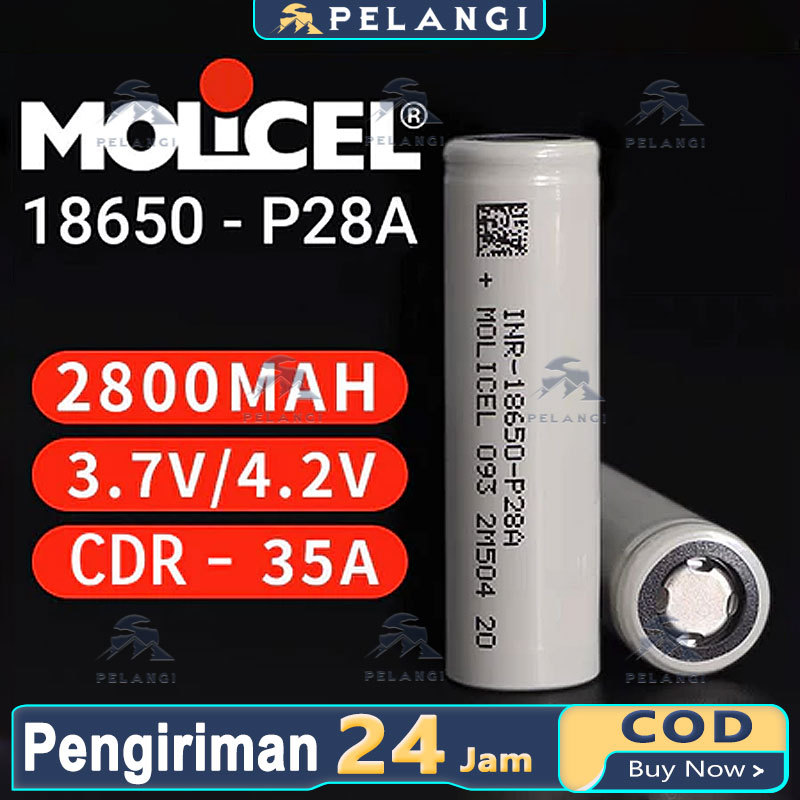 Baterai Molicel P26 P28 P42 18650 & 21700 Kapasitas Tinggi