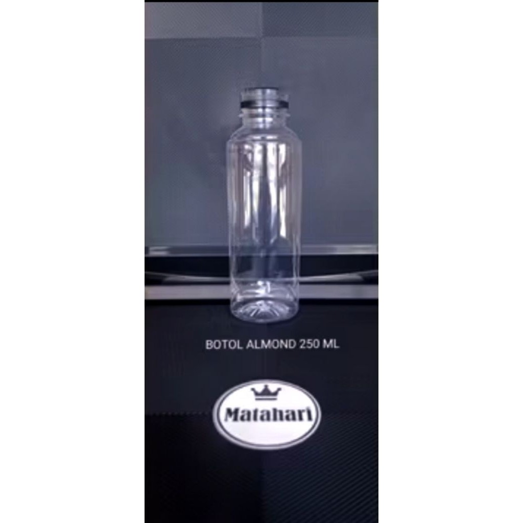 ( teri88.diskon ) [1 BALL = 112 PCS ] BOTOL ALMOND 250 ML TUTUP SN / BOTOL JUS SUSU PUDING BUAH PLAS
