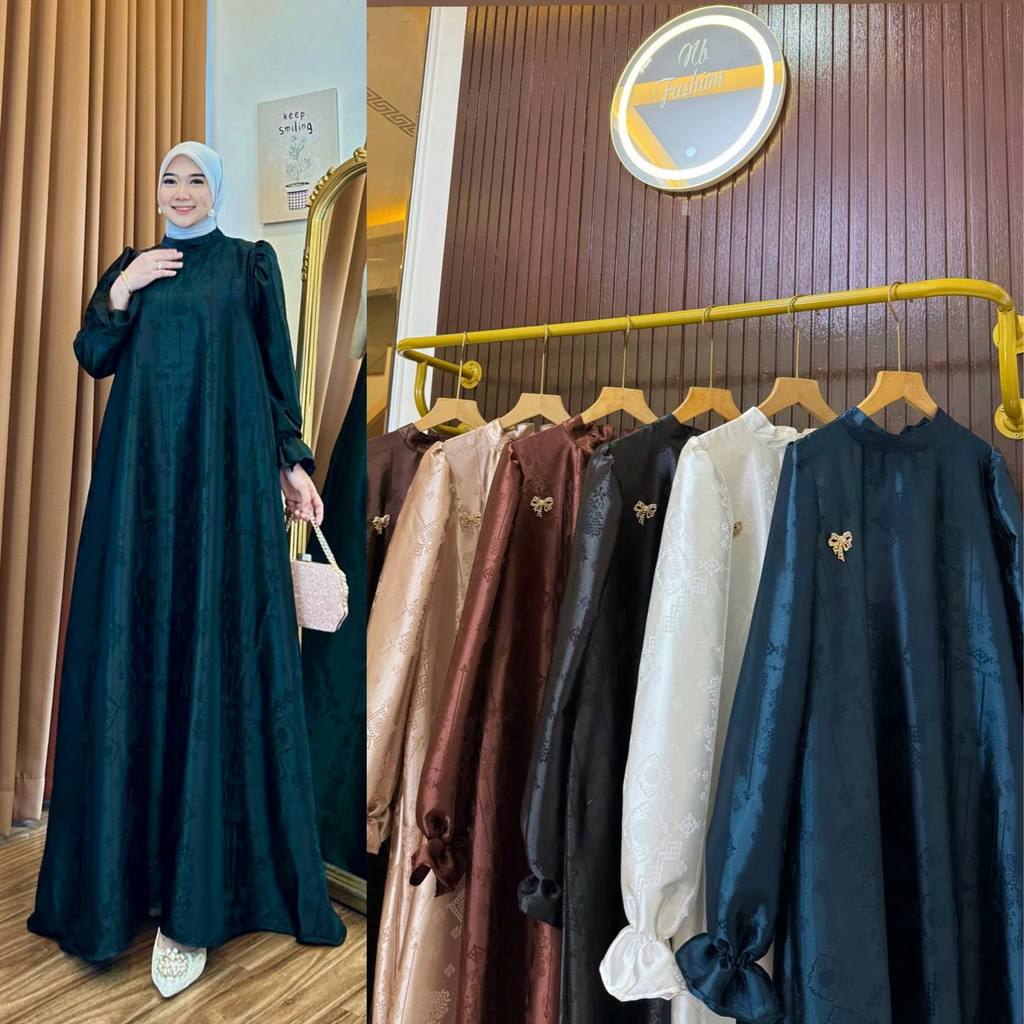  Dress Muslim Wanita Armani Silk Polos Premium Baju Gamis Lebaran Mewah Simpel Resleting Belakang | 