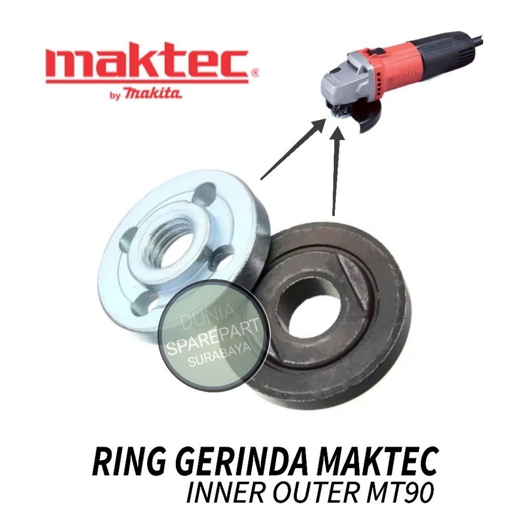 RAMADHAN SALE RING MUR GERINDA MAKTEC MT90 / LOCK NUT BAUT GRINDA MAKTEC MT 90 / FLANGE SET PENGUNCI