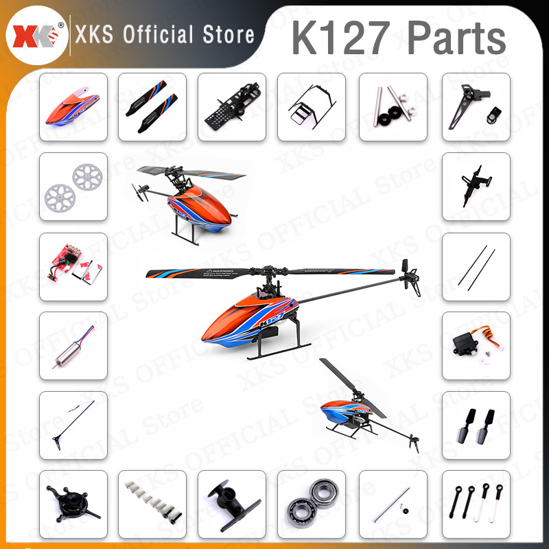 Wltoys XKS K127 V911S RC Helicopter Accessories Servo Receiver Board Blade Tail Motor Head Canopy Ro