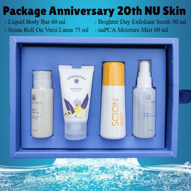Paket Anniversary 20th NU Skin / Set Ulang Tahun Ke-20, Termasuk Mini Travel Kit: naPCA Face Mist 60