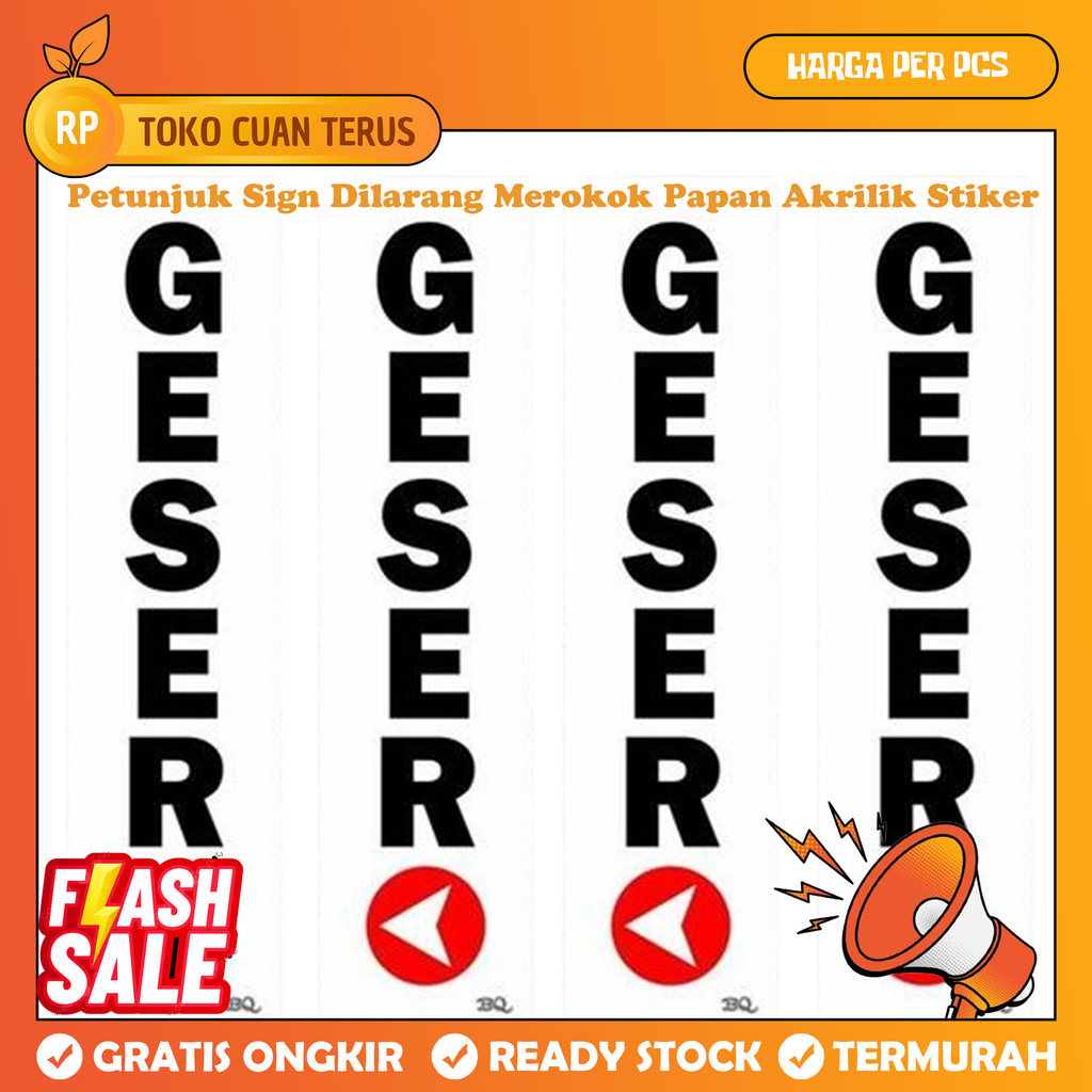 BoyQo BQ Sign Board Akrilik Geser Papan Label Pintu Stiker Petunjuk Tulisan Ruangan Kantor Masjid Mu