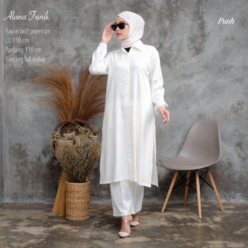 ALANA TUNIK RAYON TWILL / Long Tunik Rayon Twill XL