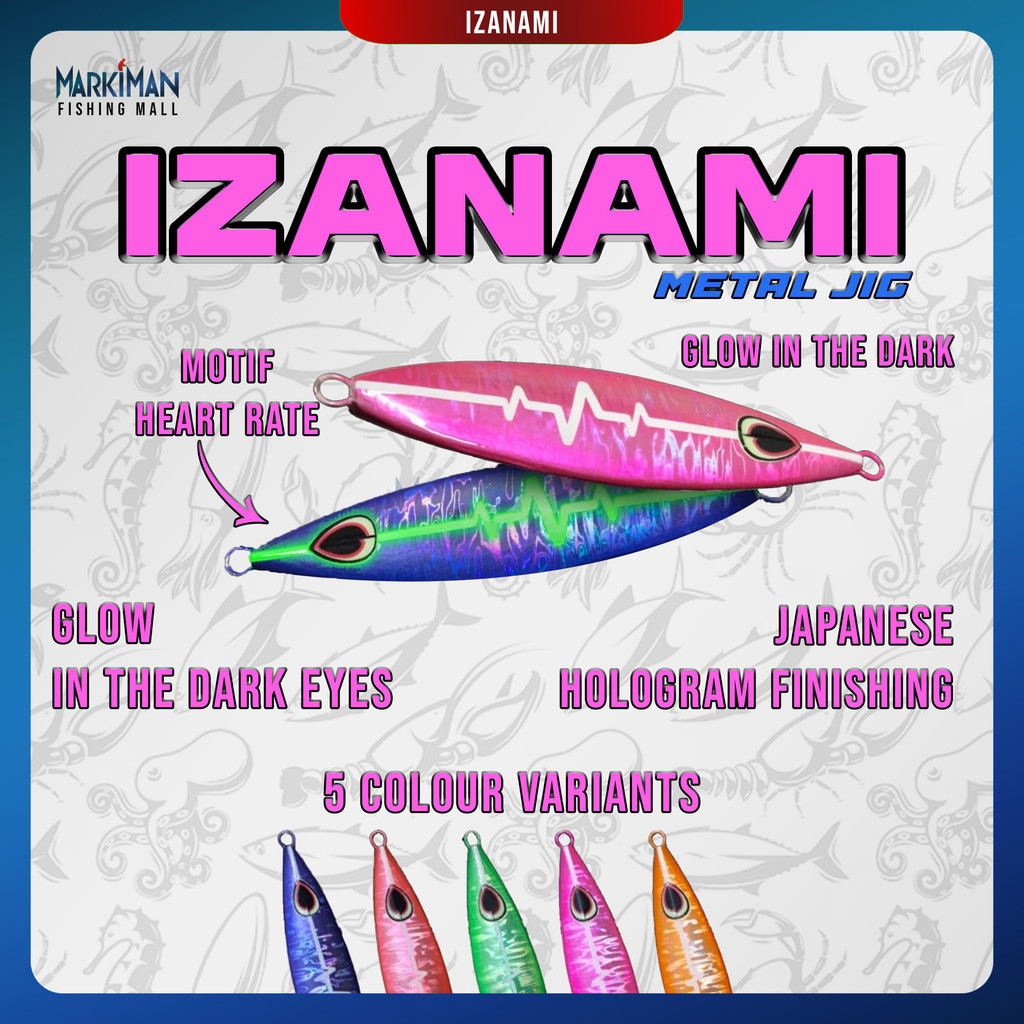 UMPAN PANCING METAL JIG IZANAMI HOOKED JIG 60 | 80 | 150 | 180 | 220 GRAM METAL JIG PREMIUM GID GLOW