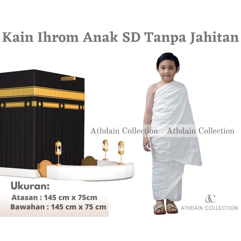 Kain Ihrom Anak SD Laki - Laki / Baju Manasik Haji Untuk Anak SD Pria