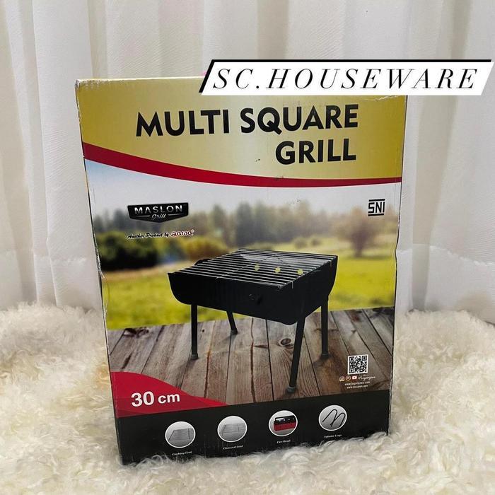 Terlaris No.1 MASPION Alat Panggangan Arang 30cm dan 50cm | MULTI SQUARE GRILL MASLON Outdoor Standi