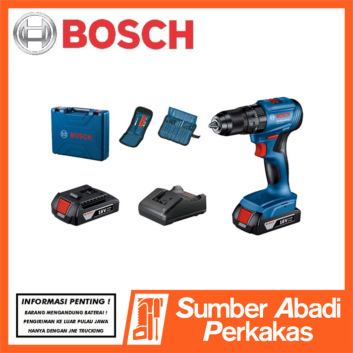 BOSCH GSB 185 Li Mesin Bor Cordless Drill 13mm 18V Brushless Impact Baterai Batre Tangan Tanpa Kabel