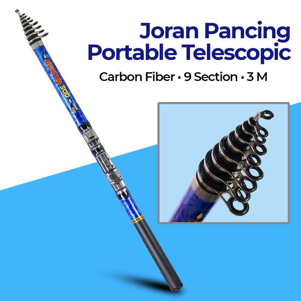 Joran Pancing Portable Telescopic Fishing Rod 3M Panjang, Joran Antena Panjang Untuk Laut & Dermaga 