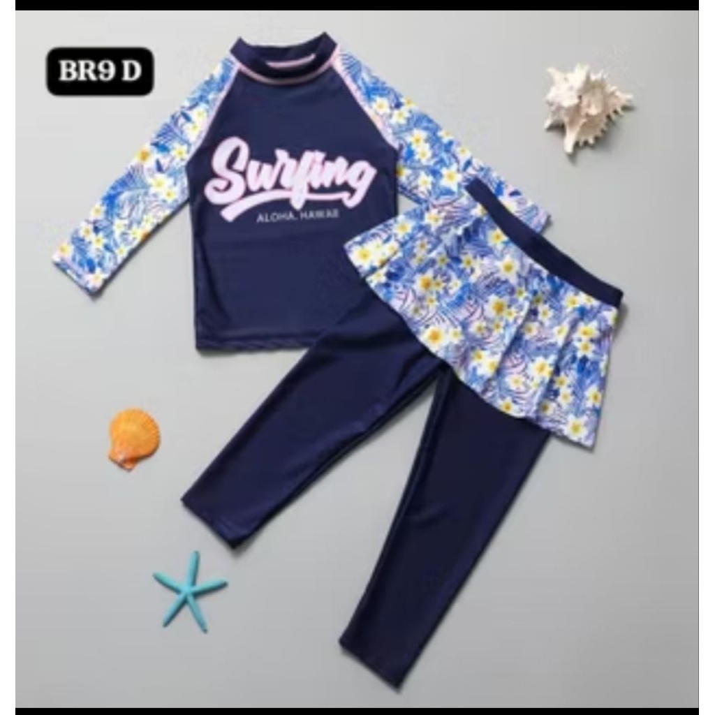 BR9 BAJU RENANG ANAK PEREMPUAN / BAJU RENANG ANAK IMPORT/ BAJU RENANG ANAK KOREA